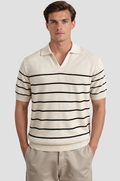Heren Poloshirt Korte Mouwen Gestreept Casual Stijl - StudioMarella