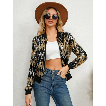 Dames Ritsjack Pailletten Glitter Chique