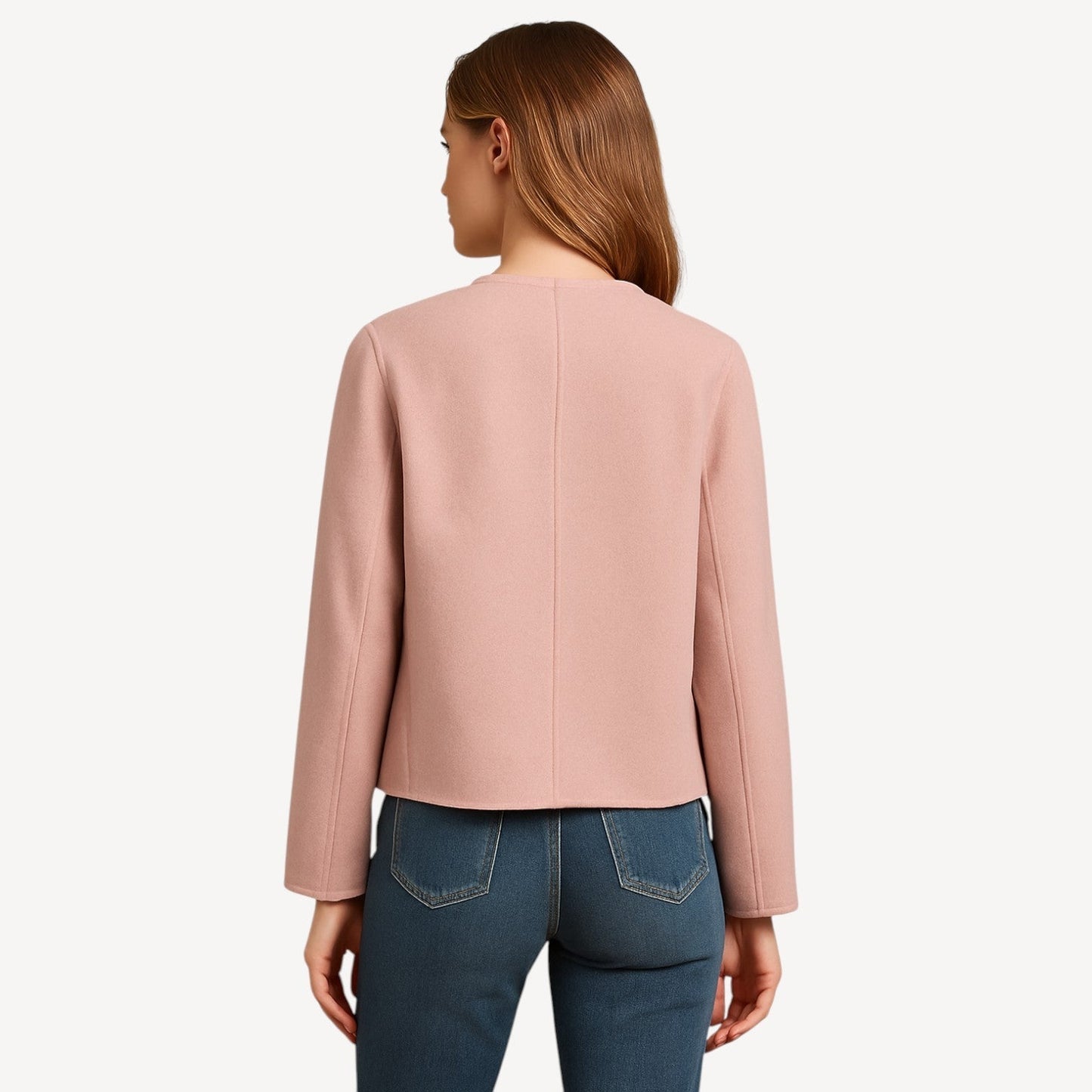 Dames Korte Jas Elegant met Goudkleurige Knopen