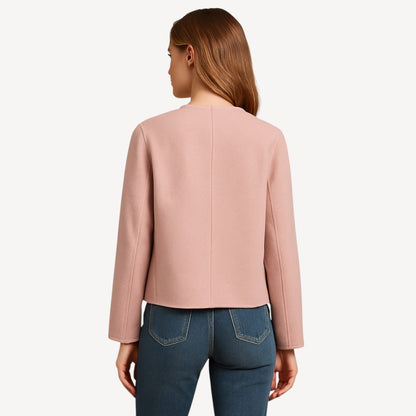 Dames Korte Jas Elegant met Goudkleurige Knopen