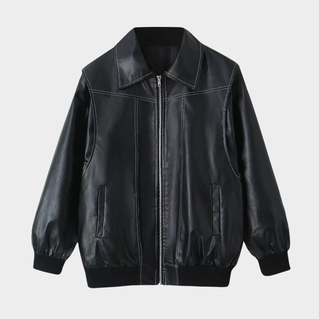 Bomberjack Oversized Met Contrasterende Ritsen en Kap