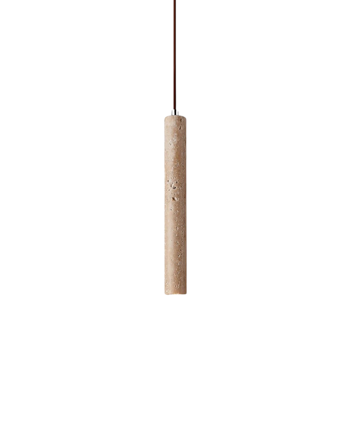 Natuurlijke travertin hanglamp met cilindervormig design voor eetkamer en hal – Japandi natuursteen verlichting