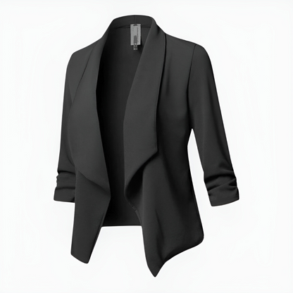 Vrouwelijke Blazer Slim Fit Elegante Donkere Kleur