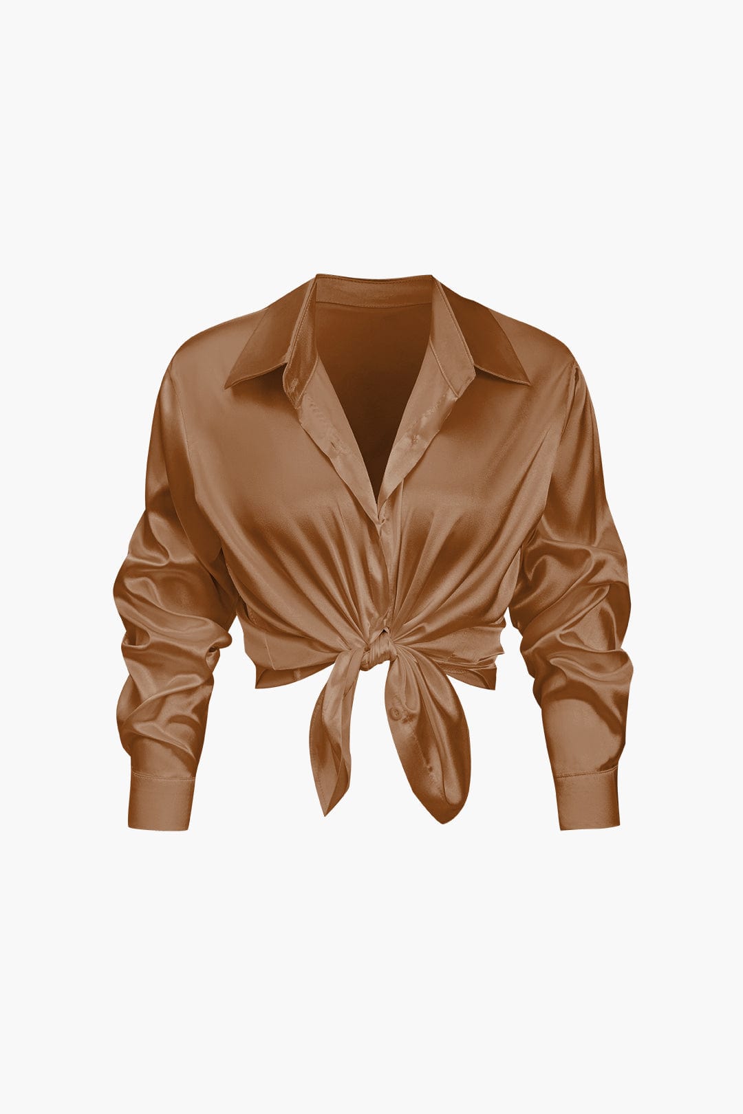 Vrouwelijke Blouse van Satijn Lang Mouw Elegant Model
