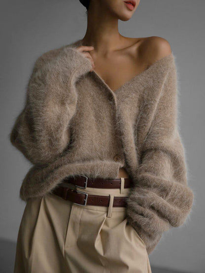 Dames Vest Zacht Gebreid V-hals Model