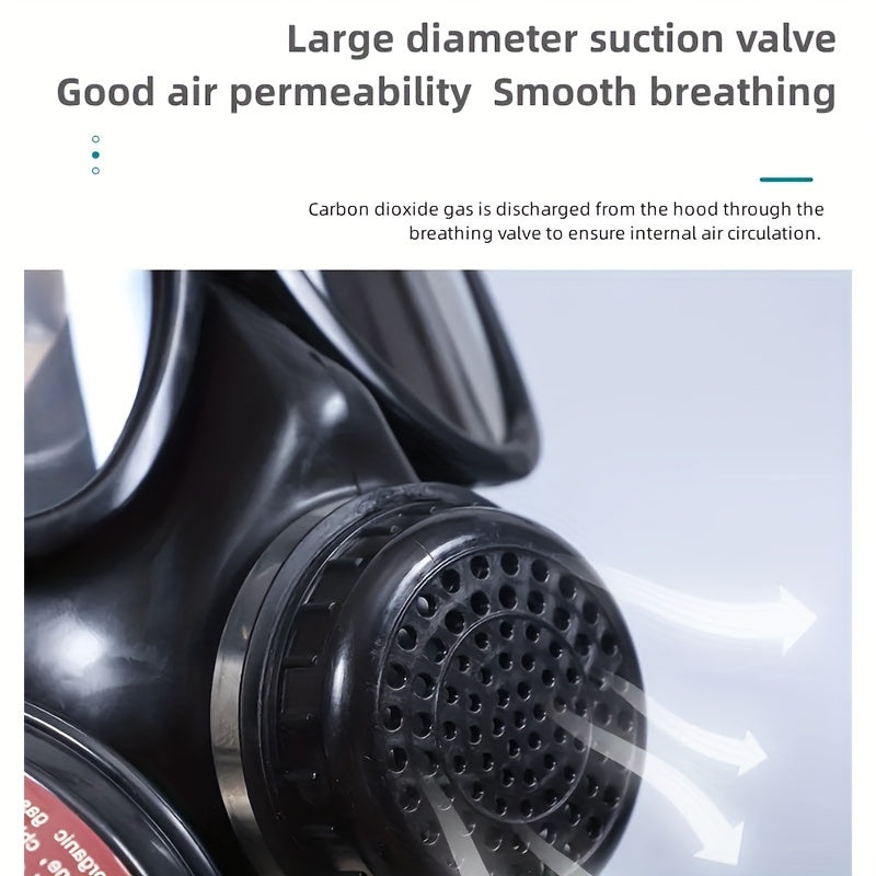 Volgelaatsgasmasker met 40mm Actief Koolfilter voor Optimale Bescherming tegen Chemische Stoffen en Stof