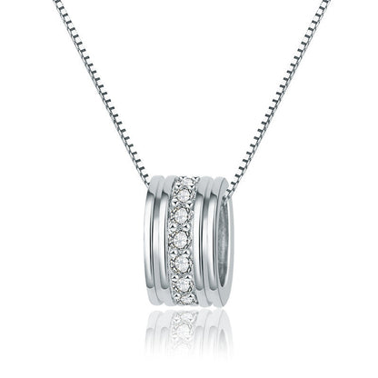 Dames Halsketting met Zirkonia Hanger Elegant Zilver