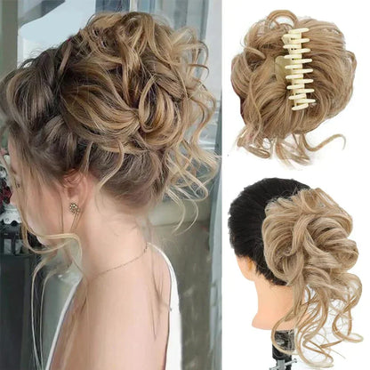 Haarknot met Krullen – Synthetisch Haar – Clip-On Knot – Volumineus – Verschillende Kleuren