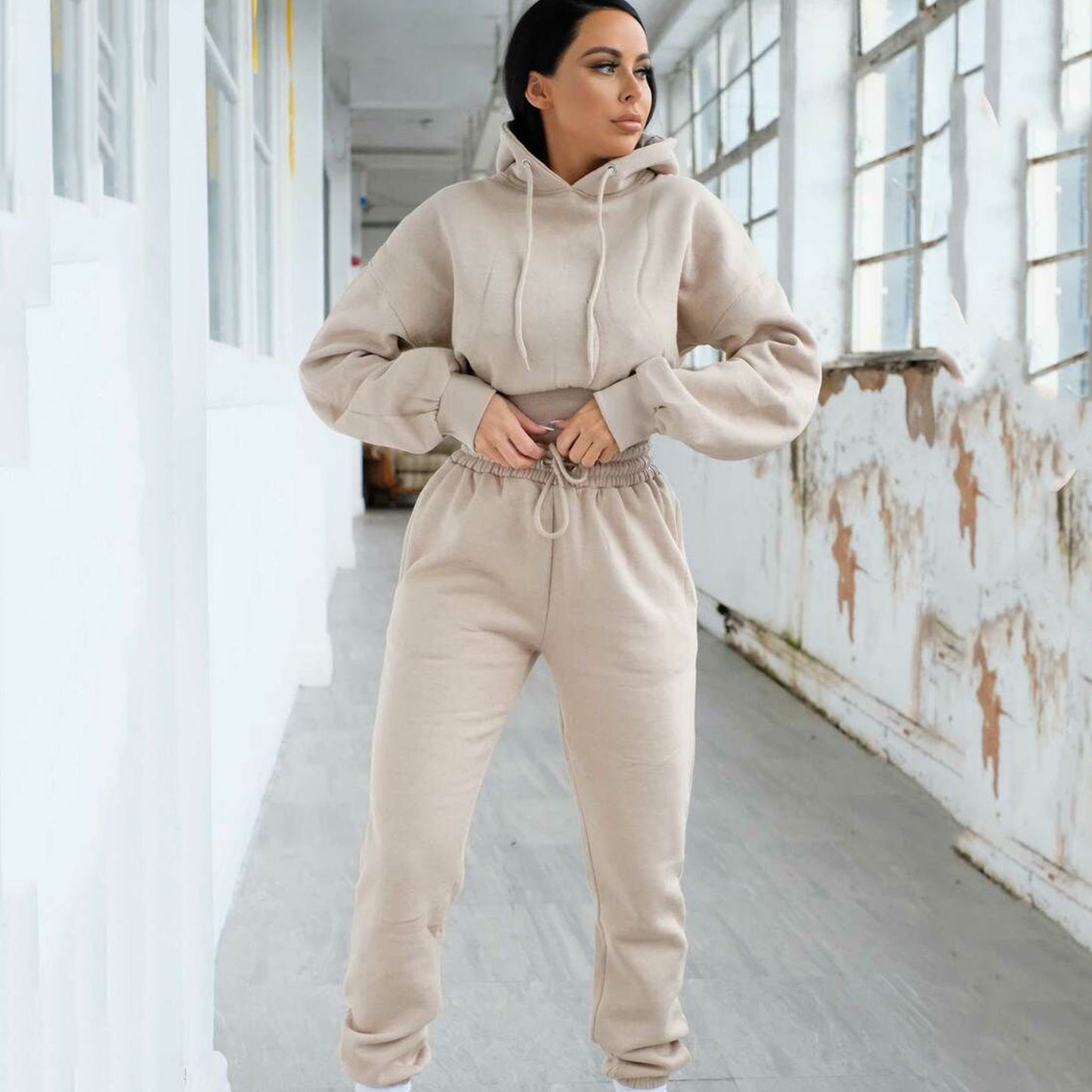 Dames Jogging Set Met Capuchon Sportieve Trui en Broek - StudioMarella