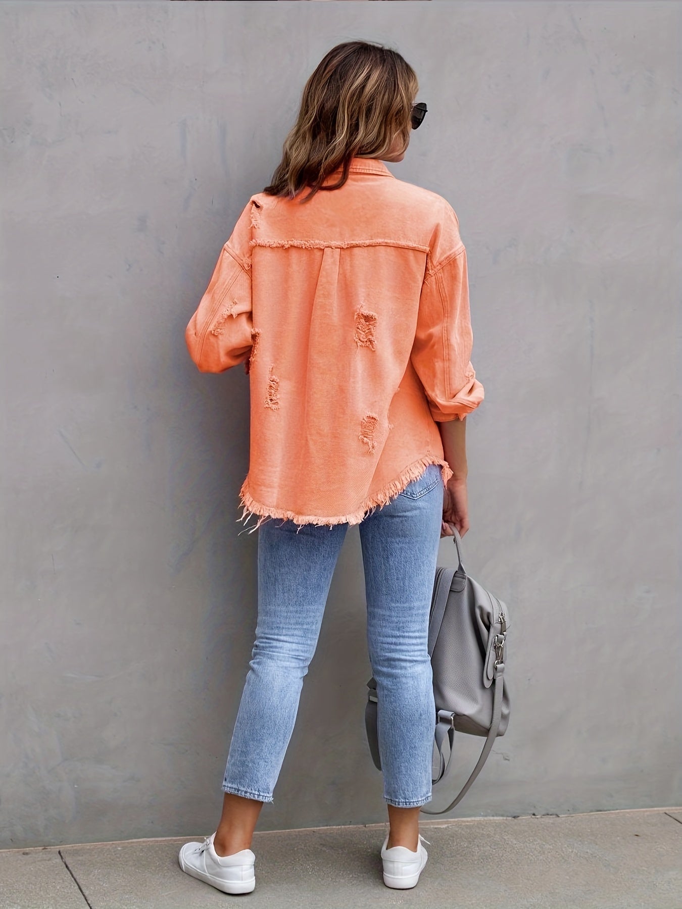 Oversized Denim Jasje Blauw Unisex Met Knoopsluiting