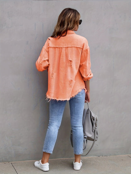 Oversized Denim Jasje Blauw Unisex Met Knoopsluiting