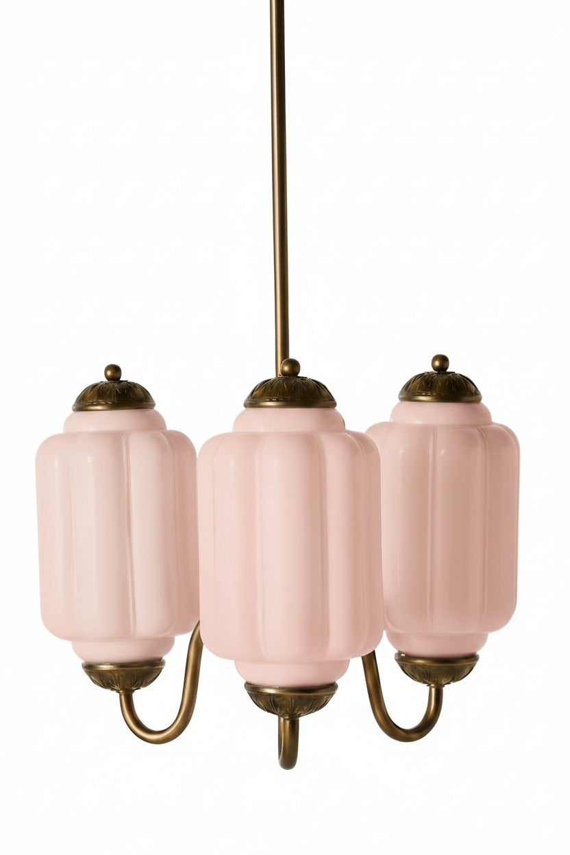 Vintage Melkglazen Hanglamp met Gegolfde Rand – Scandinavische Sfeerverlichting voor Keuken en Slaapkamer
