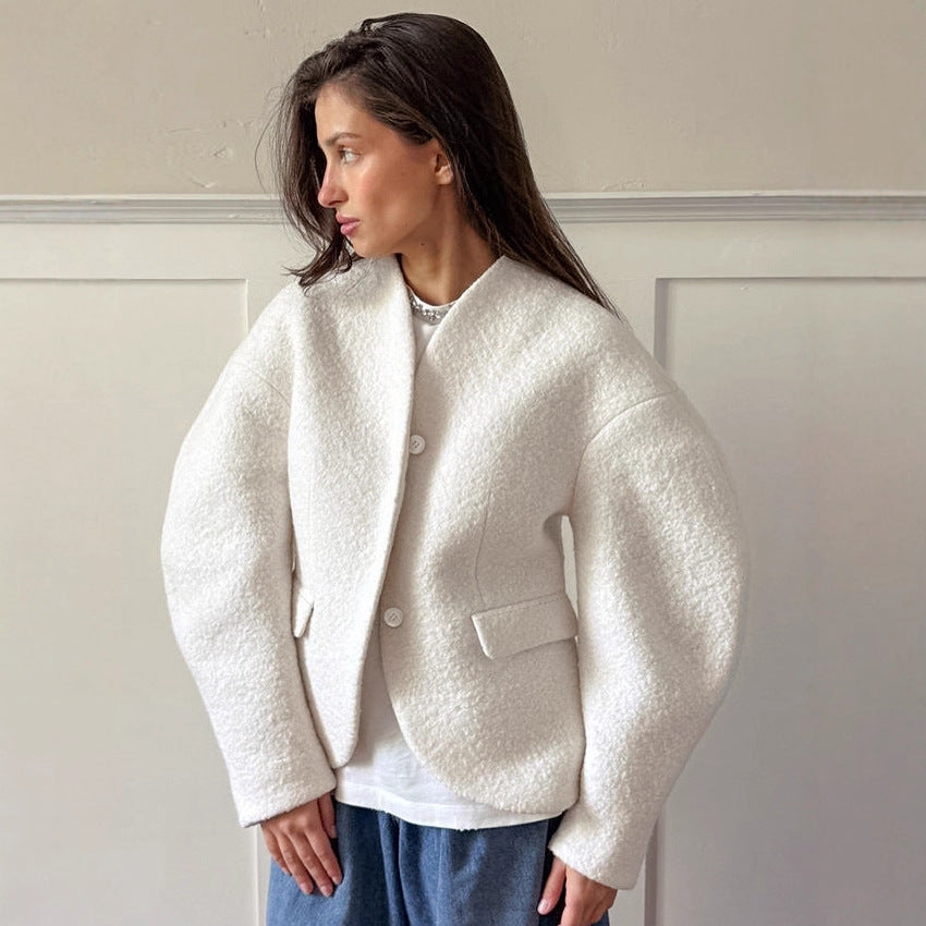 Dames Wollen Jas Warm en Stijlvol Luxe Model