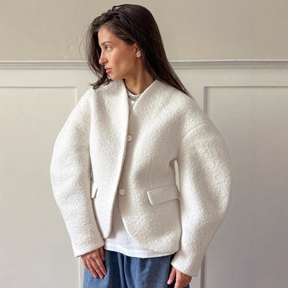 Dames Wollen Jas Warm en Stijlvol Luxe Model