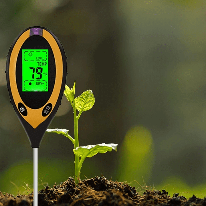 Digitale 4-in-1 Grondtester pH-Waarde Vocht Temperatuur Licht Bodemanalyse voor Tuin Moestuin Planten Groei Optimalisatie