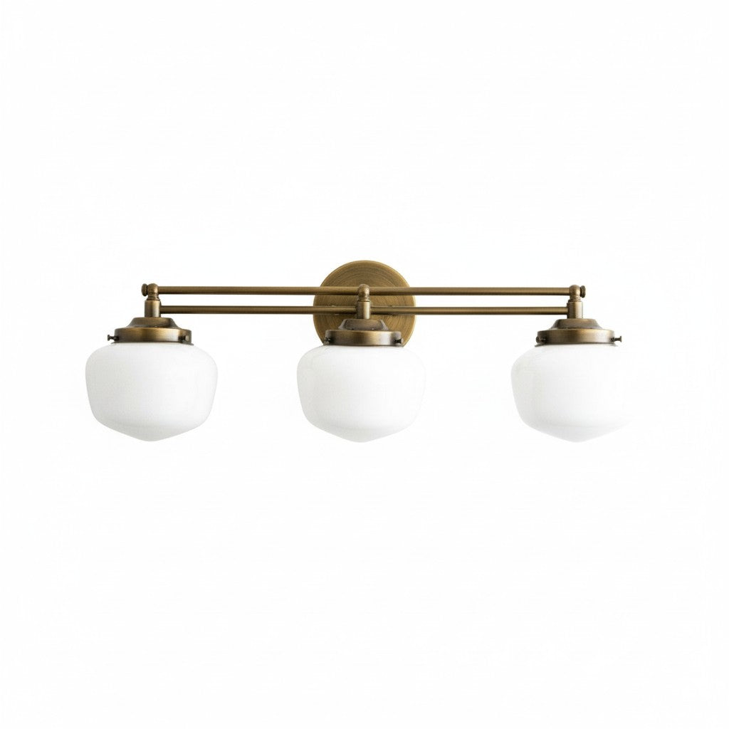 Globe Wandlamp Klassieke Badkamer Schoolhouse Verlichting Mat Opaal Glas voor Spiegel en Wastafel