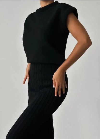 Dames Gebreide Rok en Vest Set Warme Winter Collectie
