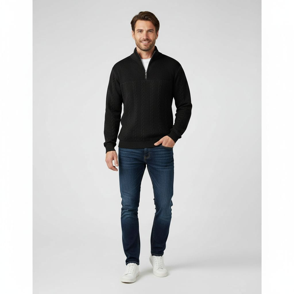Gebreide Trui Zacht Half Zip Wolmix voor Dames en Heren - StudioMarella