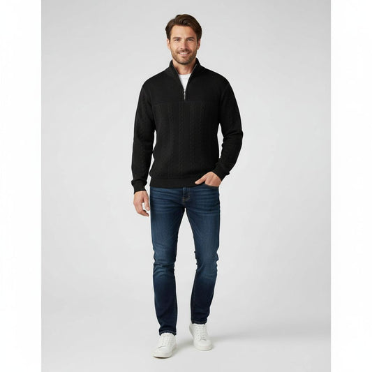 Gebreide Trui Zacht Half Zip Wolmix voor Dames en Heren - StudioMarella