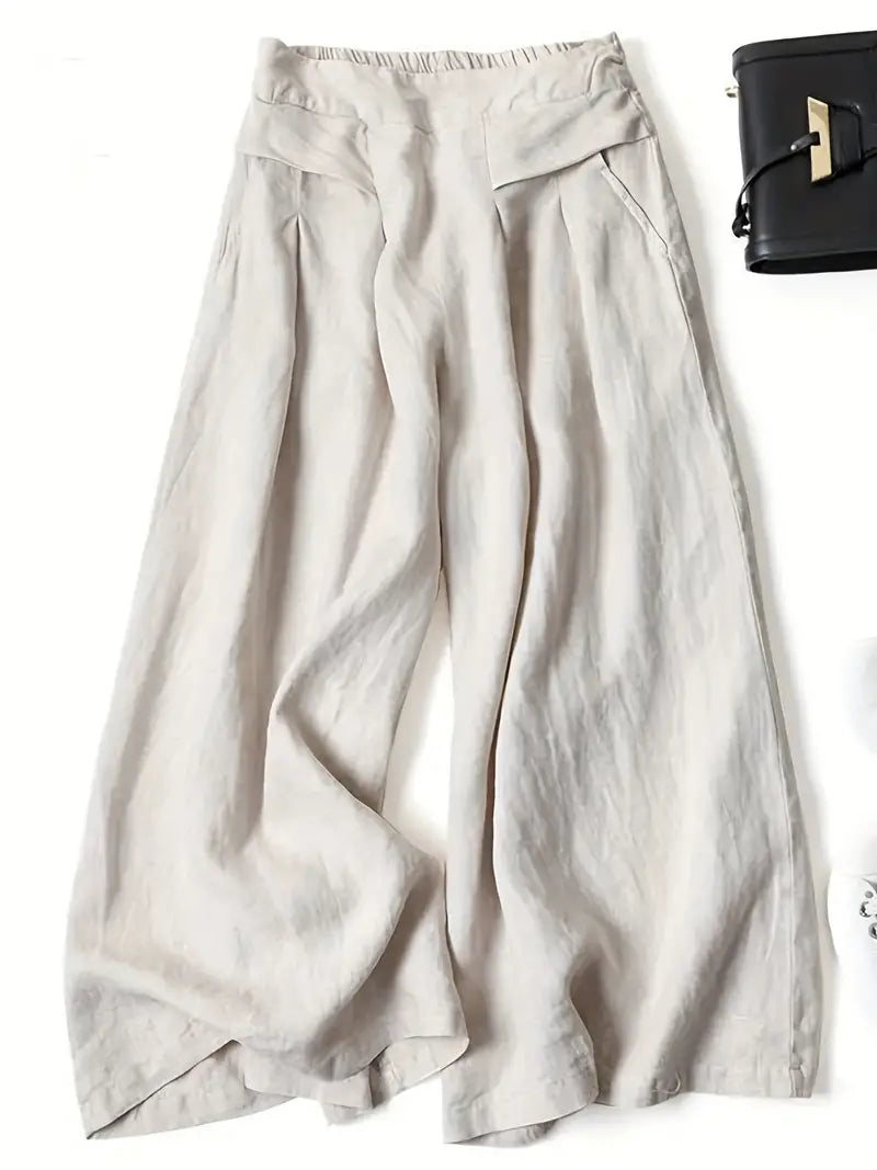 Wijde Linnen Broek Hoge Taille Zomerse Stijl