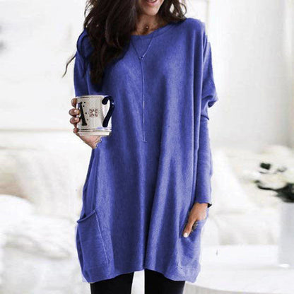 Dames Top met Lange Mouwen en Zakken Basis Collectie → Dames Top Lange Mouwen Zakken Comfortabel Basis