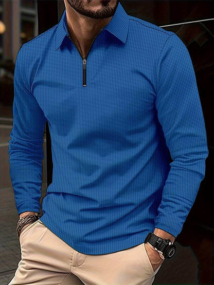 Heren Wafelshirt Lange Mouwen V-Hals Casual Kleding