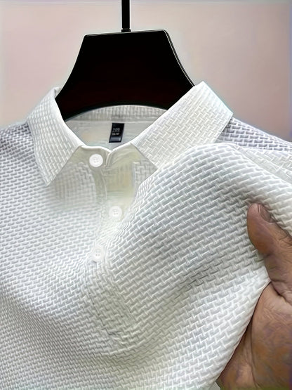 Zomer Shirt Korte Mouw Sportief Jacquard Man