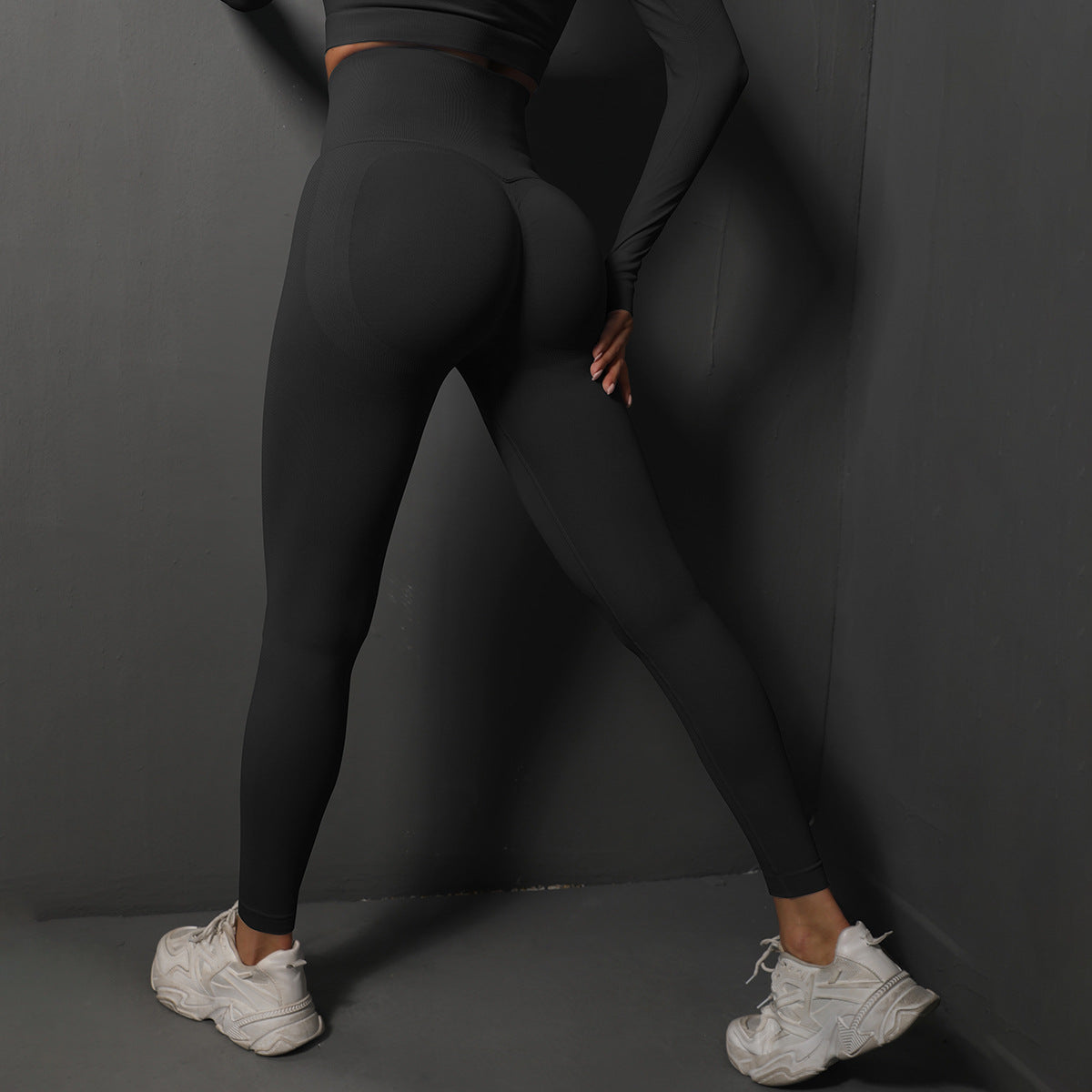 Dames Sportlegging Hoge Taille Elastisch Zwart -> Dames Elastische Sportlegging Hoge Taille Zwart