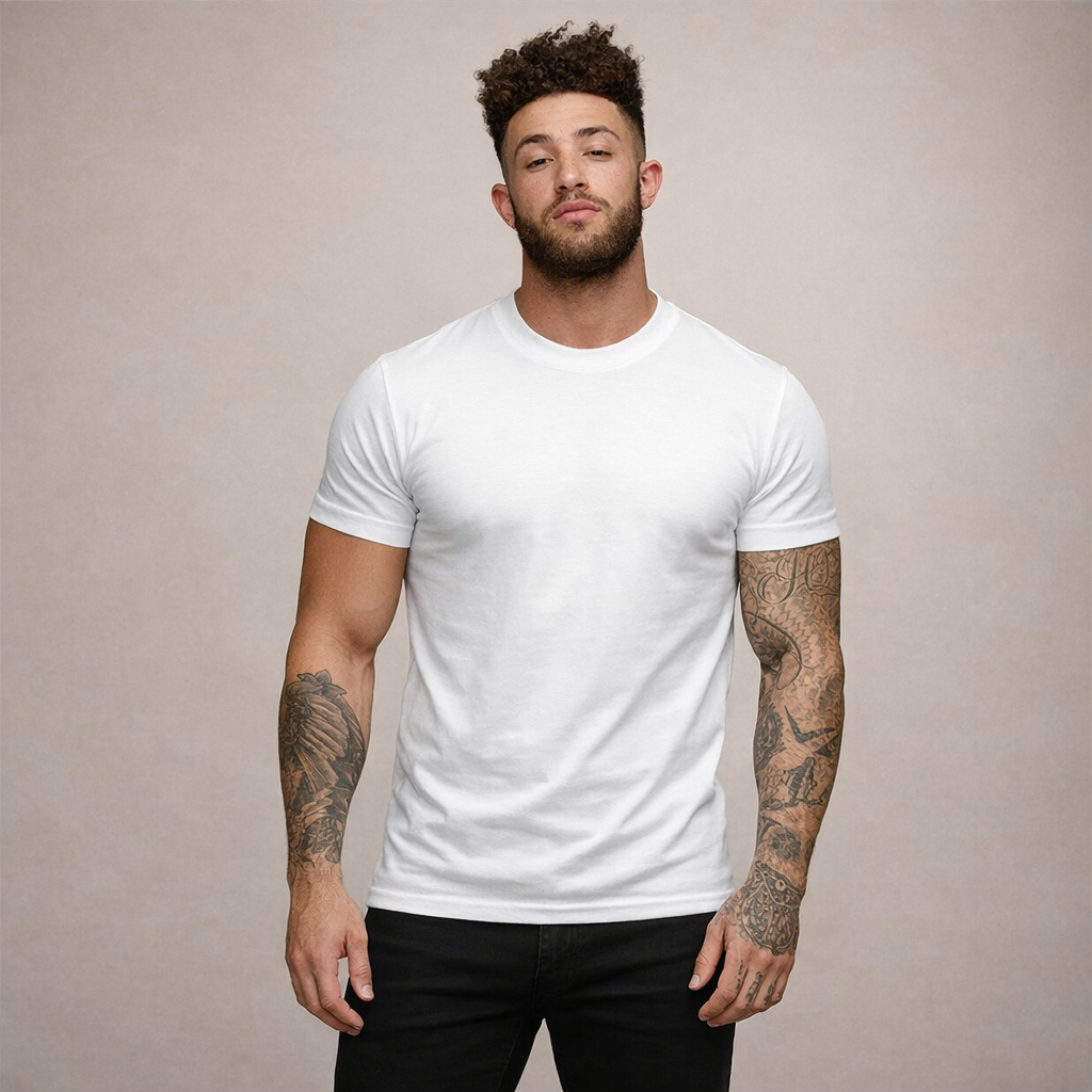 Heren T-shirt Slim Fit Ronde Hals Kort Mouwen