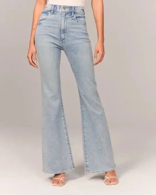 Hoge Taille Jeans Flared Comfortabele Katoen Stretch - StudioMarella
