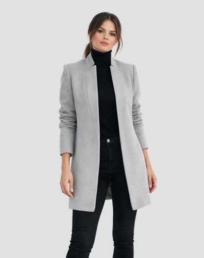 Damesjas Wollen Klassieke Ronde Hals Regular Fit