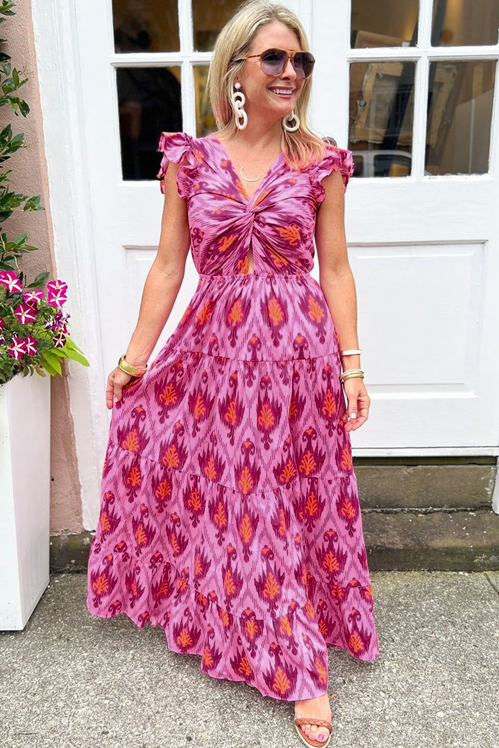 Zomerjurk Dames Retro Maxi Jurk met Elegante Details