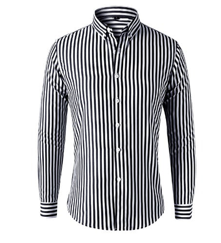 Blauw Streepjes Overhemd Heren Formal Klassiek