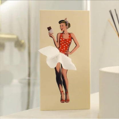 Vintage Tissue-Box met Retro-Patroon – Elegante Zakdoekenhouder voor Badkamer Woonkamer Slaapkamer Kantoor – Decoratief Kunsthars Tissuedispenser