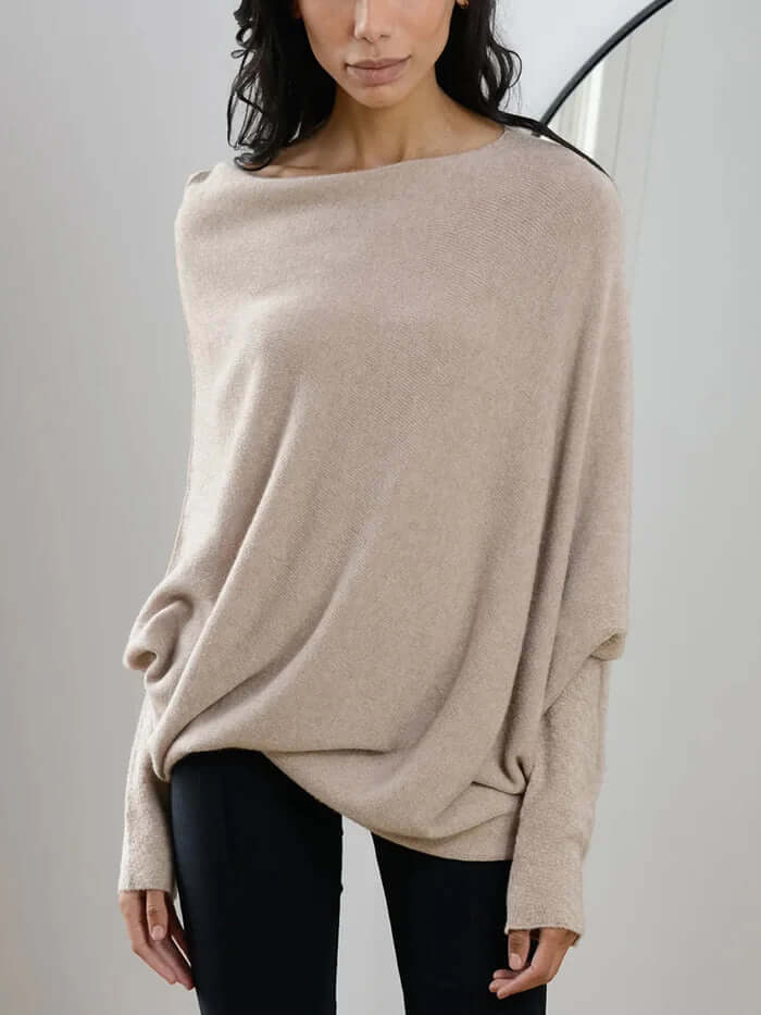 Dames Trui Asymmetrisch Col Rond Drapé Model