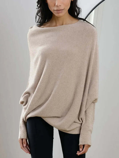 Dames Trui Asymmetrisch Col Rond Drapé Model