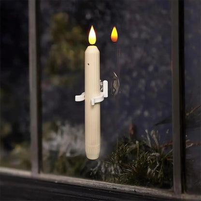 Vensterkaarsen LED Flikkerlicht Kunststof Ivoor 18,2cm Set 6 Stuks Schemersensor Timer Sfeerlicht Kerstdecoratie Raamdecoratie Batterij