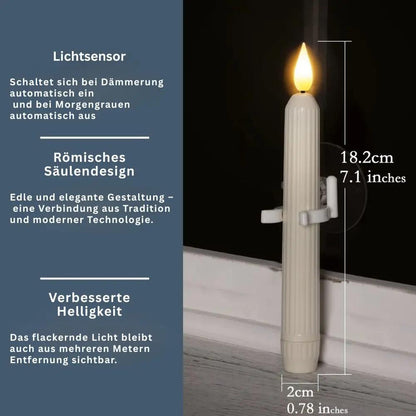 Vensterkaarsen LED Flikkerlicht Kunststof Ivoor 18,2cm Set 6 Stuks Schemersensor Timer Sfeerlicht Kerstdecoratie Raamdecoratie Batterij