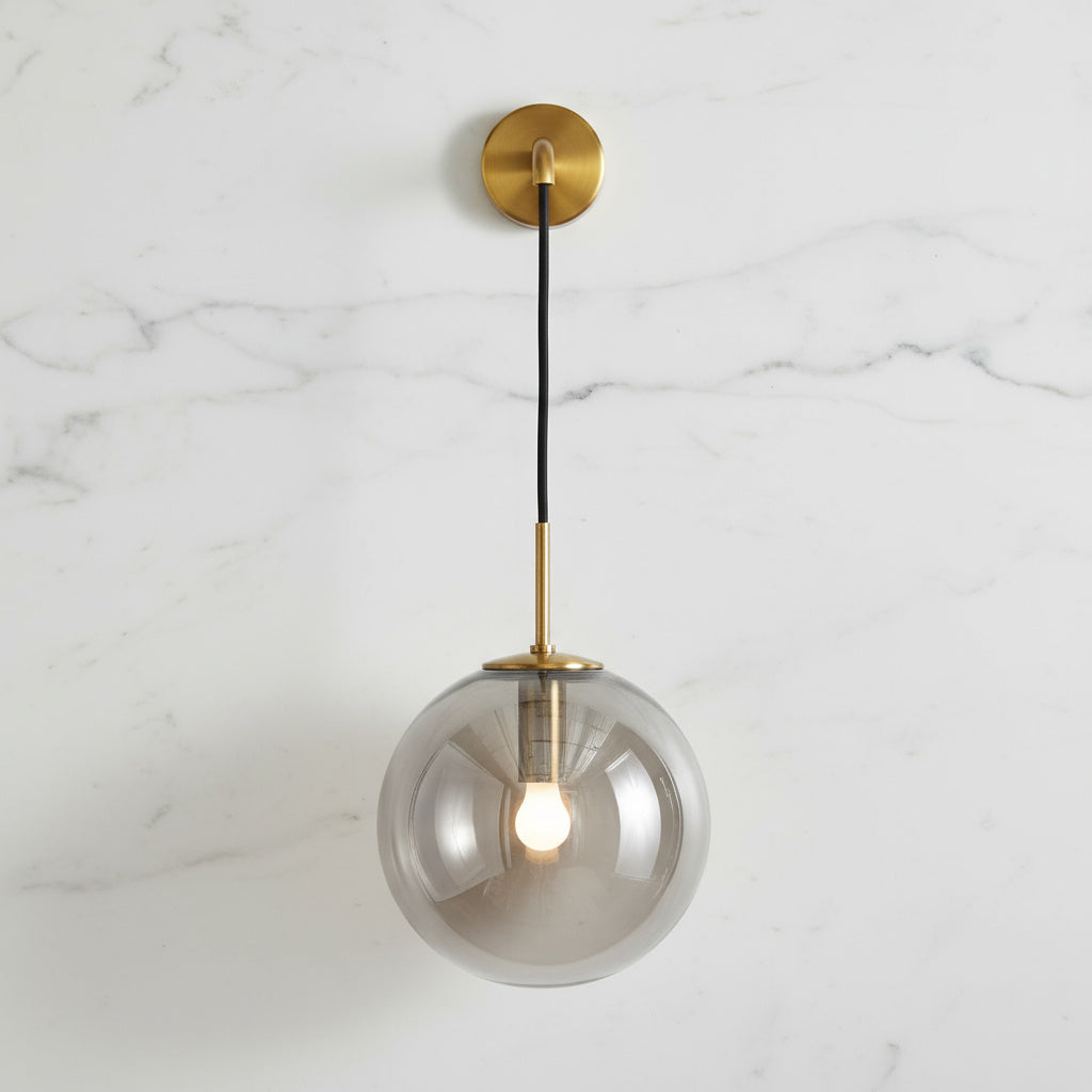 Glazen Wandlamp met Metalen Armatuur – Moderne Wandverlichting voor Hal, Slaapkamer en Woonkamer