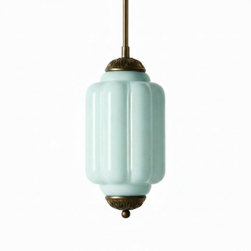Vintage Melkglazen Hanglamp met Gegolfde Rand – Scandinavische Sfeerverlichting voor Keuken en Slaapkamer