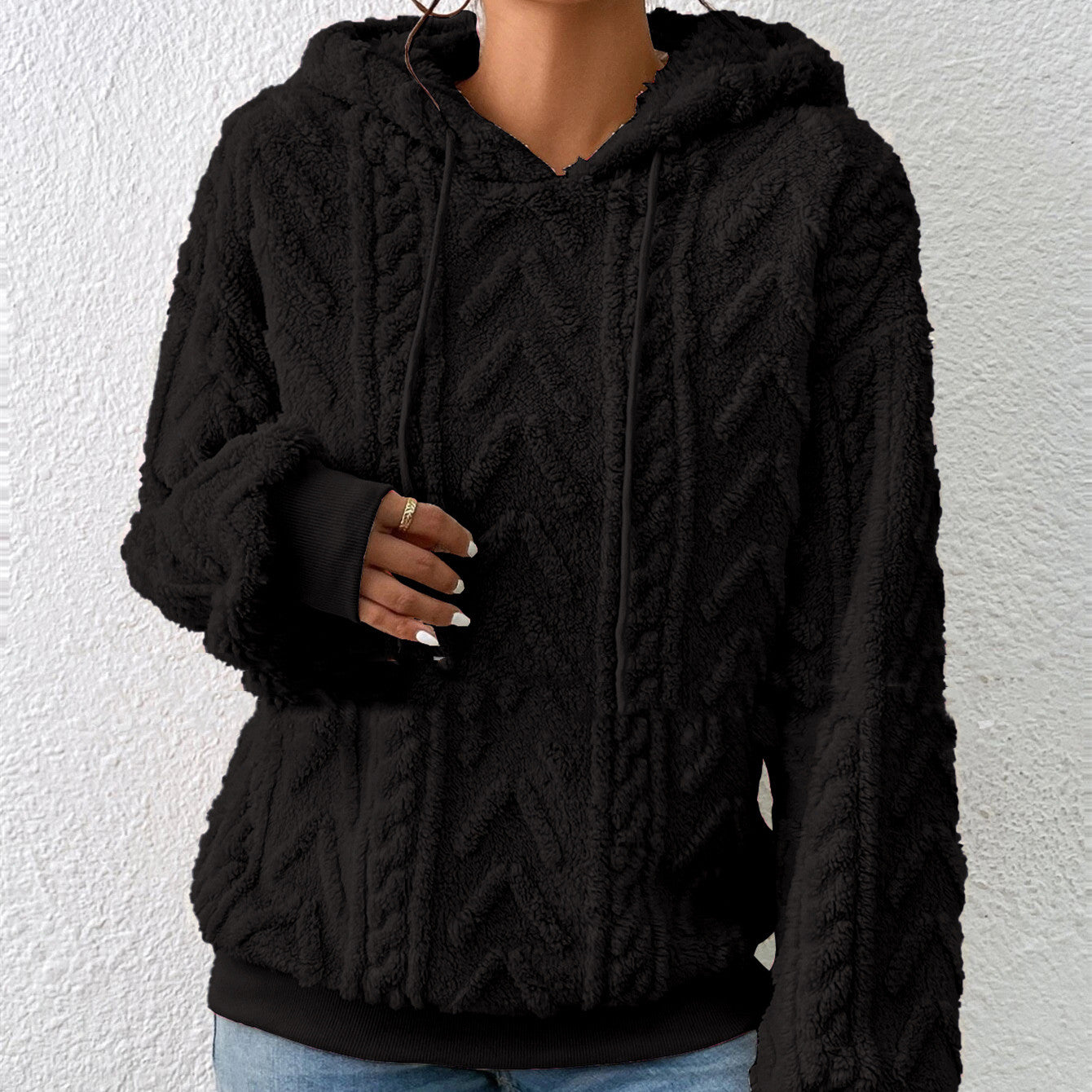 Dames Hoodie Zacht Geometrisch Patroon Warm en Comfortabel