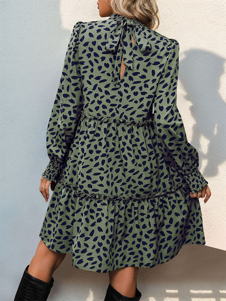 Dames Jurk Babydoll met Bloemenprint en Plooien