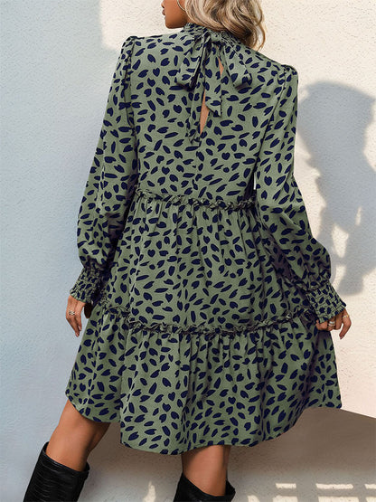 Dames Jurk Babydoll met Bloemenprint en Plooien