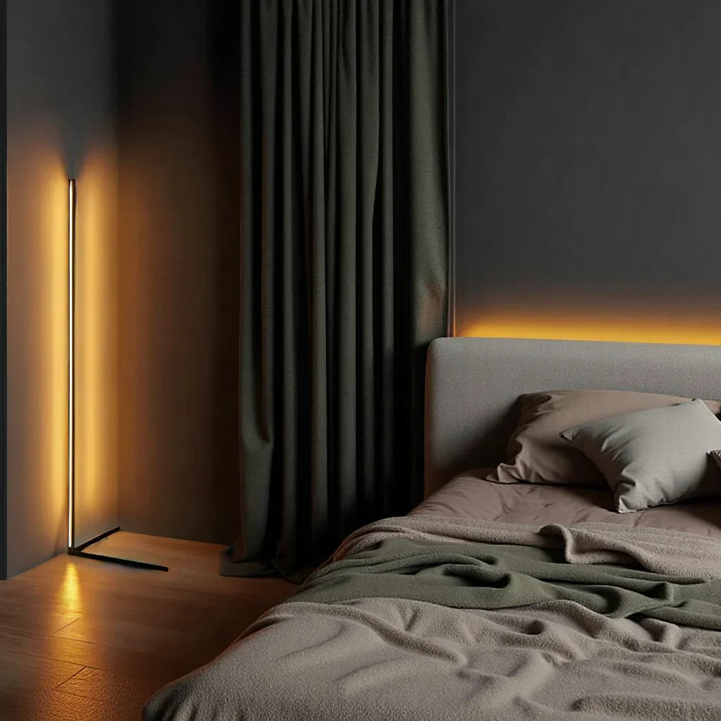 Vloerlamp LED Dimbaar Afstandsbediening 142cm Aluminium Minimalistisch Woonkamer Slaapkamer