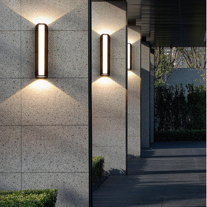 Moderne LED Wandlamp Waterdicht Zwart voor Terras en Tuin