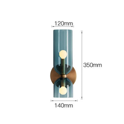 Wandlamp Dubbel Glas IJzer Moderne Wandverlichting Gang Slaapkamer Woonkamer E12
