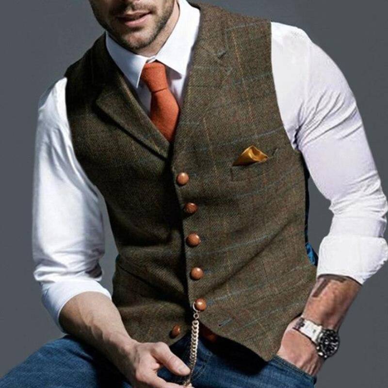 Heren Gilet Klassieke Vintage Look