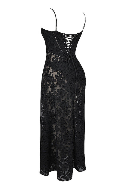 Elegante Maxi Jurk Geborduurd voor Vrouw