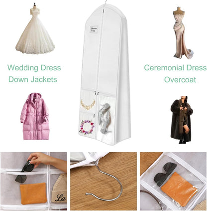 Bruidsjapon Opberghoes – Volledige Lengte Stofdichte Kledingtas met Accessoirevakken