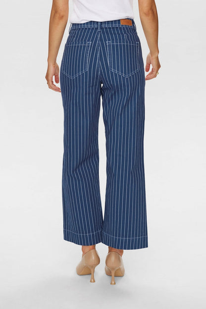 Wijde Hoge Taille Broek Gestreept Comfortabel Model